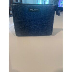 Kate Spade New York Denim Wristlet Pouch With Zipper Closure